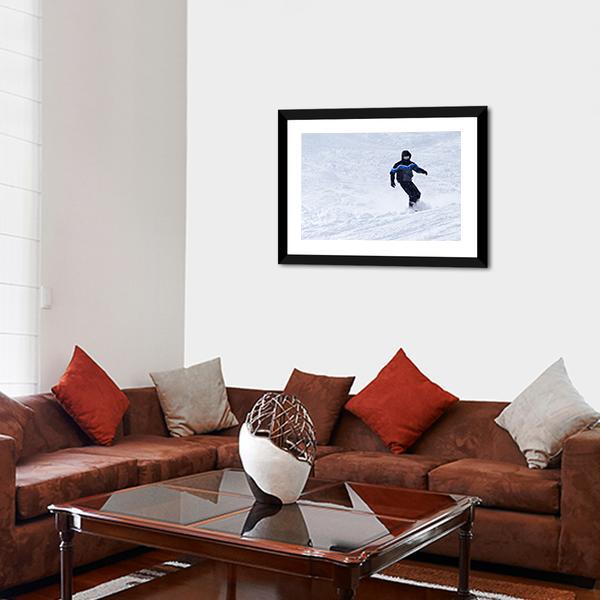 Snowboarder In Motion Canvas Wall Art-3 Horizontal-Gallery Wrap-25" x 16"-Tiaracle