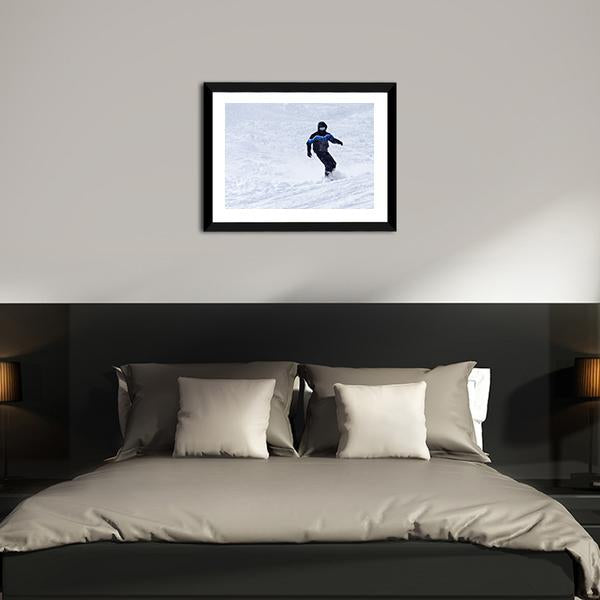 Snowboarder In Motion Canvas Wall Art-3 Horizontal-Gallery Wrap-25" x 16"-Tiaracle