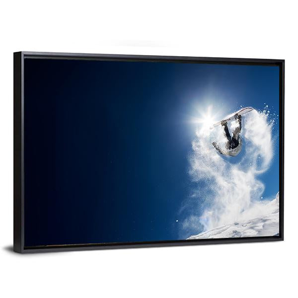 Snowboarder Making High Jump Canvas Wall Art-3 Horizontal-Gallery Wrap-25" x 16"-Tiaracle