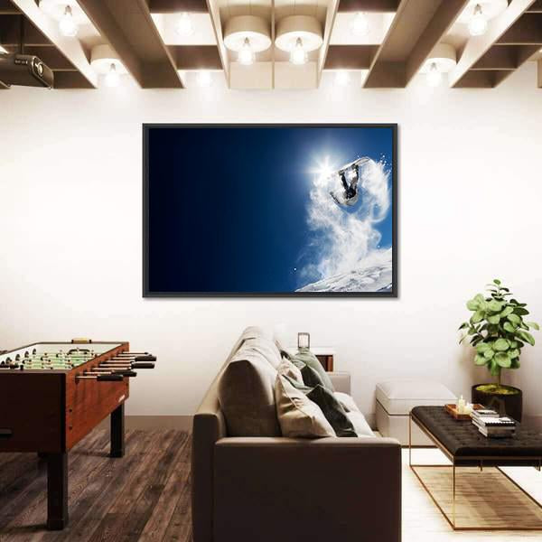 Snowboarder Making High Jump Canvas Wall Art-3 Horizontal-Gallery Wrap-25" x 16"-Tiaracle