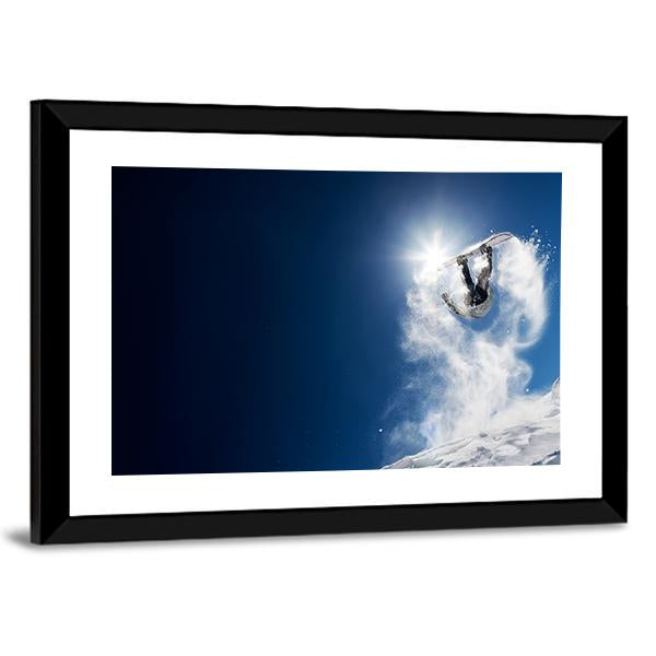 Snowboarder Making High Jump Canvas Wall Art-3 Horizontal-Gallery Wrap-25" x 16"-Tiaracle