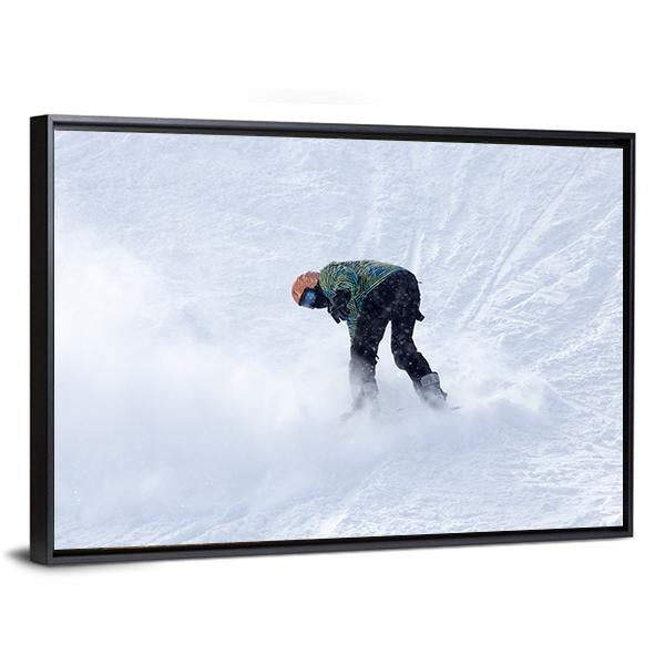 Snowboarder On Snow Canvas Wall Art-3 Horizontal-Gallery Wrap-25" x 16"-Tiaracle