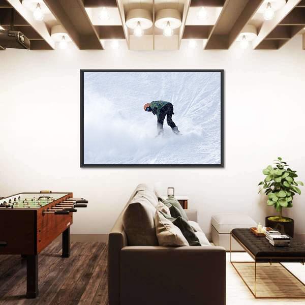 Snowboarder On Snow Canvas Wall Art-3 Horizontal-Gallery Wrap-25" x 16"-Tiaracle