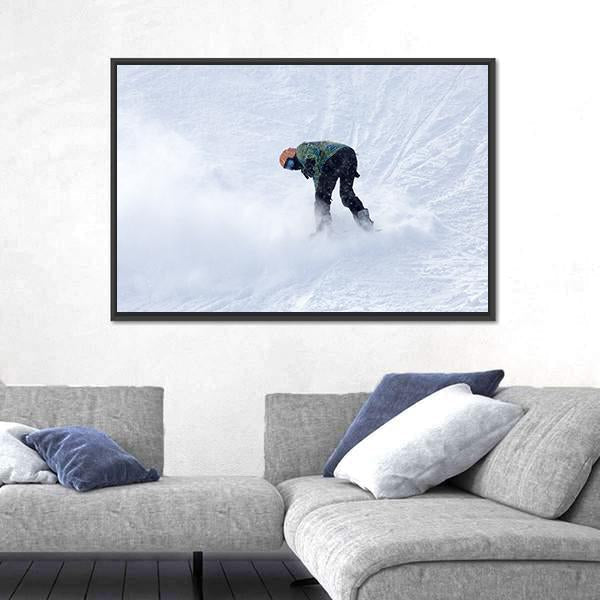 Snowboarder On Snow Canvas Wall Art-3 Horizontal-Gallery Wrap-25" x 16"-Tiaracle