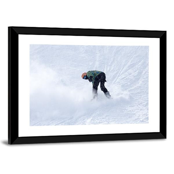 Snowboarder On Snow Canvas Wall Art-3 Horizontal-Gallery Wrap-25" x 16"-Tiaracle