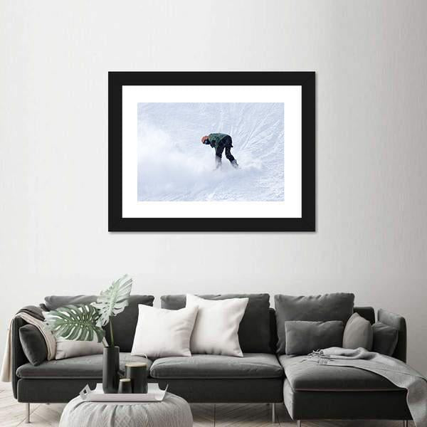 Snowboarder On Snow Canvas Wall Art-3 Horizontal-Gallery Wrap-25" x 16"-Tiaracle