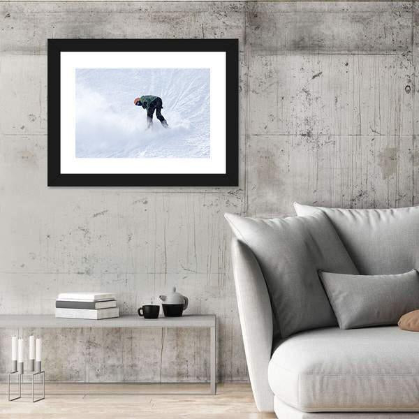 Snowboarder On Snow Canvas Wall Art-3 Horizontal-Gallery Wrap-25" x 16"-Tiaracle