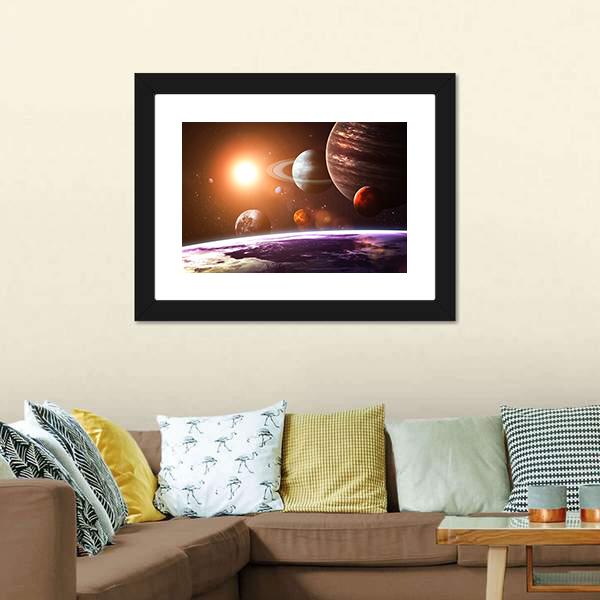 Solar System Canvas Wall Art-3 Horizontal-Gallery Wrap-25" x 16"-Tiaracle