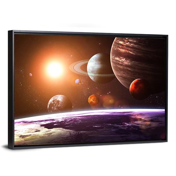 Solar System Canvas Wall Art-3 Horizontal-Gallery Wrap-25" x 16"-Tiaracle