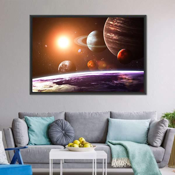 Solar System Canvas Wall Art-3 Horizontal-Gallery Wrap-25" x 16"-Tiaracle