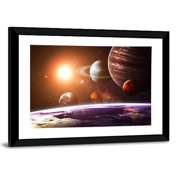 Solar System Canvas Wall Art-3 Horizontal-Gallery Wrap-25" x 16"-Tiaracle