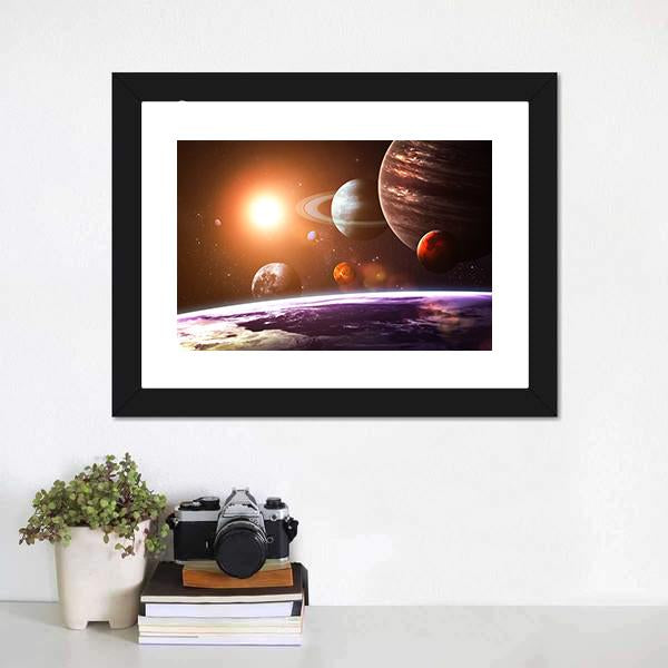 Solar System Canvas Wall Art-1 Piece-Framed Print-20" x 16"-Tiaracle