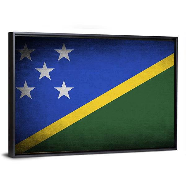 Solomon Islands Flag Canvas Wall Art-3 Horizontal-Gallery Wrap-25" x 16"-Tiaracle