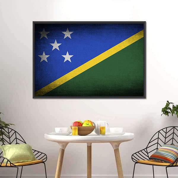 Solomon Islands Flag Canvas Wall Art-3 Horizontal-Gallery Wrap-25" x 16"-Tiaracle
