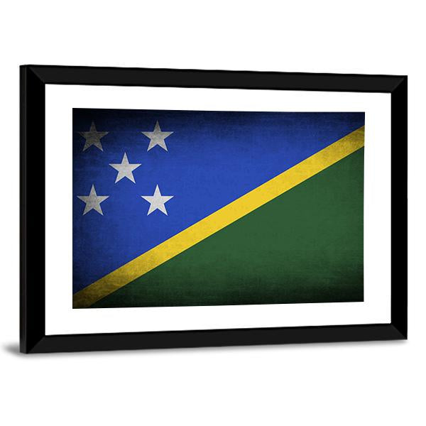 Solomon Islands Flag Canvas Wall Art-3 Horizontal-Gallery Wrap-25" x 16"-Tiaracle