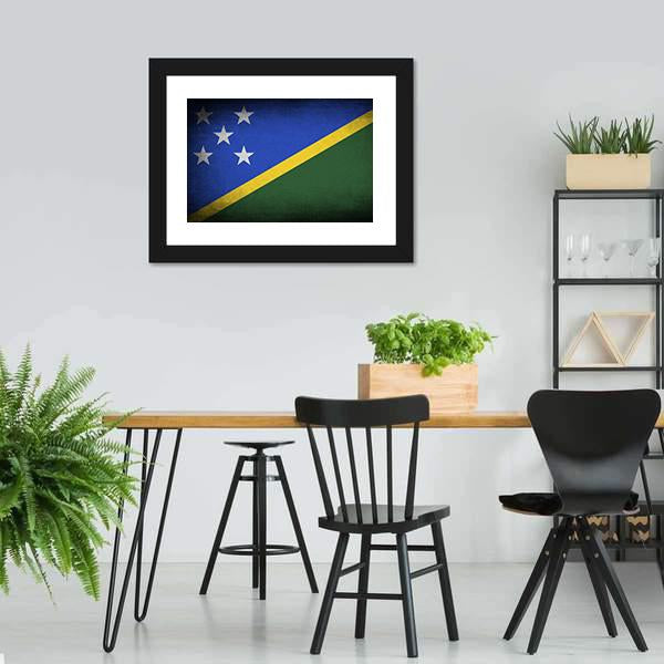 Solomon Islands Flag Canvas Wall Art-3 Horizontal-Gallery Wrap-25" x 16"-Tiaracle