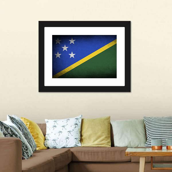 Solomon Islands Flag Canvas Wall Art-3 Horizontal-Gallery Wrap-25" x 16"-Tiaracle