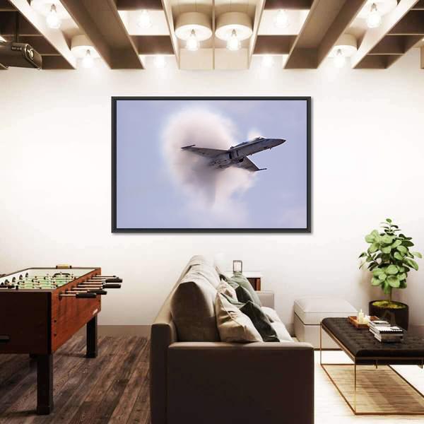 Sonic Pressure Waves From An Aircraft Canvas Wall Art-3 Horizontal-Gallery Wrap-25" x 16"-Tiaracle