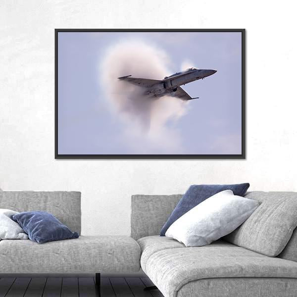 Sonic Pressure Waves From An Aircraft Canvas Wall Art-3 Horizontal-Gallery Wrap-25" x 16"-Tiaracle