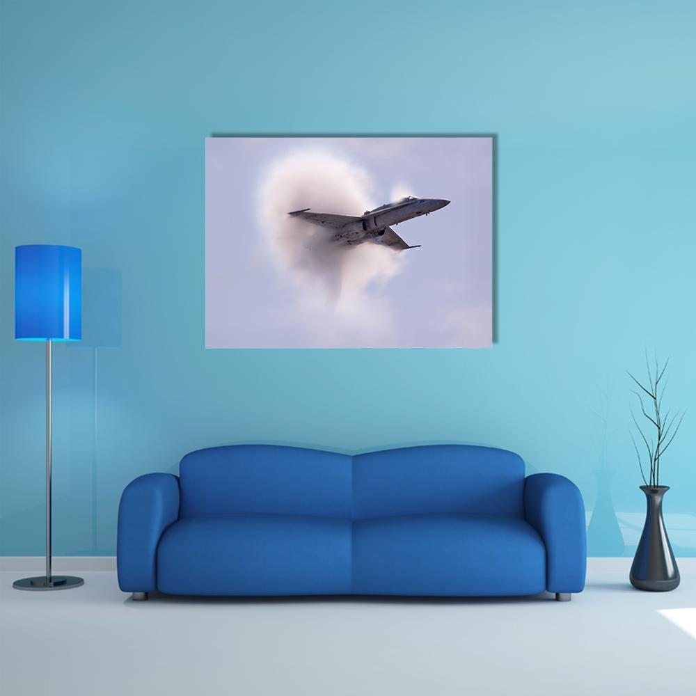 Sonic Pressure Waves From An Aircraft Canvas Wall Art-1 Piece-Gallery Wrap-48" x 32"-Tiaracle