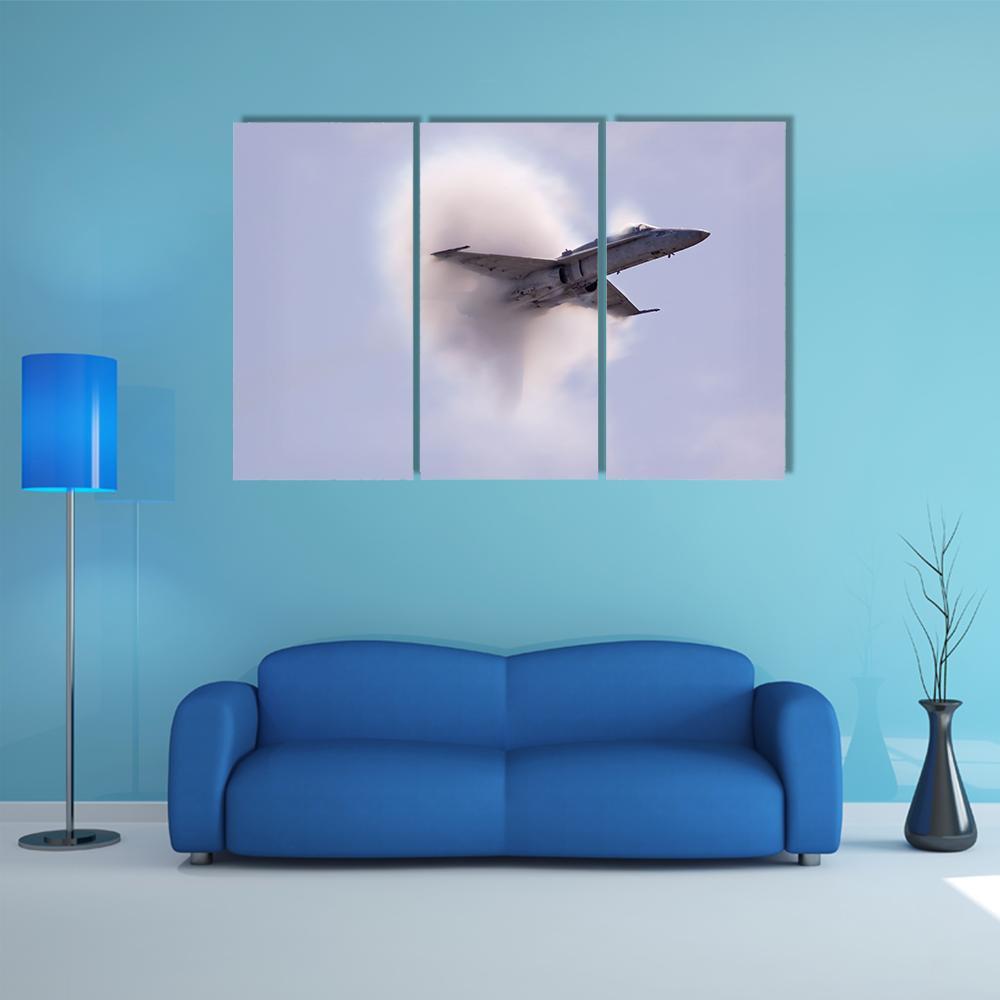 Sonic Pressure Waves From An Aircraft Canvas Wall Art-3 Horizontal-Gallery Wrap-37" x 24"-Tiaracle