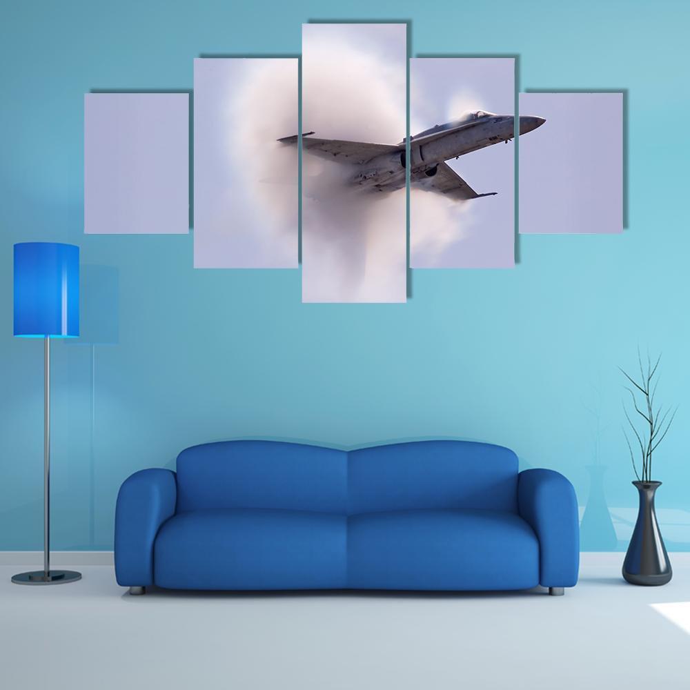 Sonic Pressure Waves From An Aircraft Canvas Wall Art-5 Star-Gallery Wrap-62" x 32"-Tiaracle