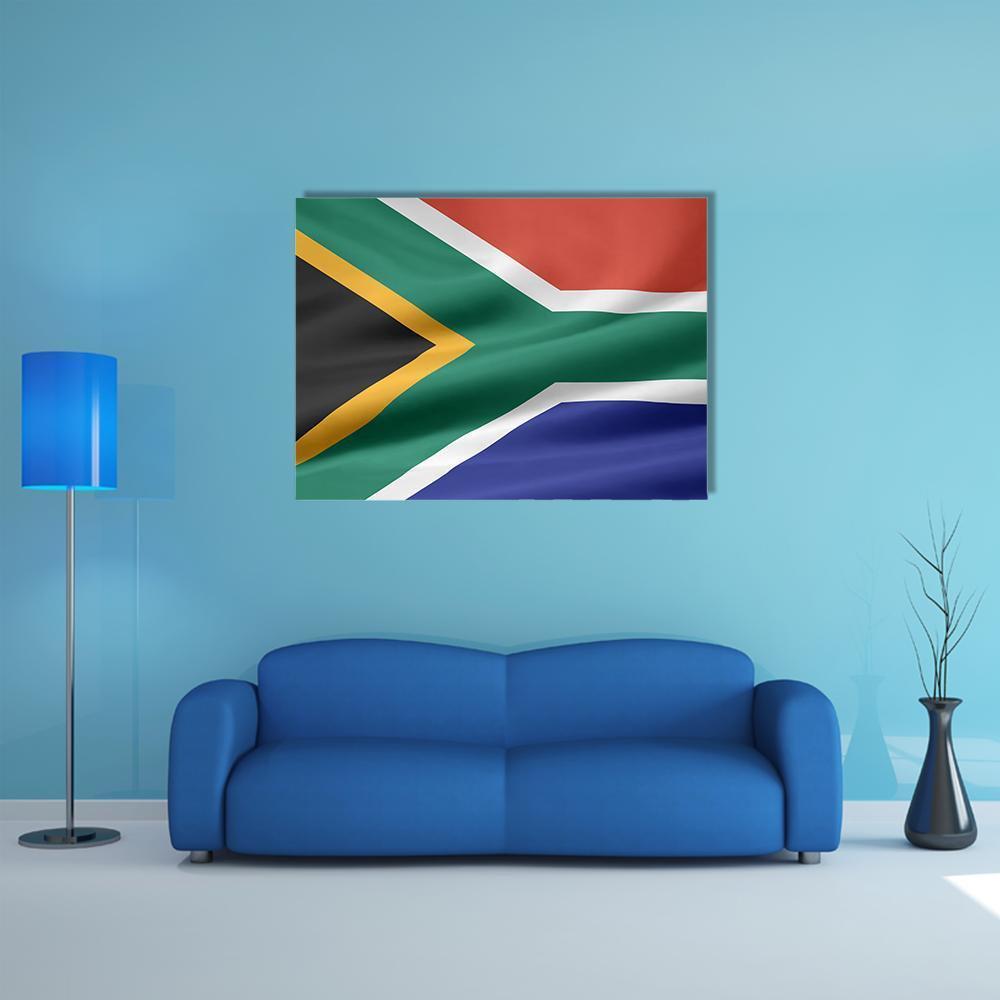 South Africa Flag Canvas Wall Art-1 Piece-Gallery Wrap-48" x 32"-Tiaracle