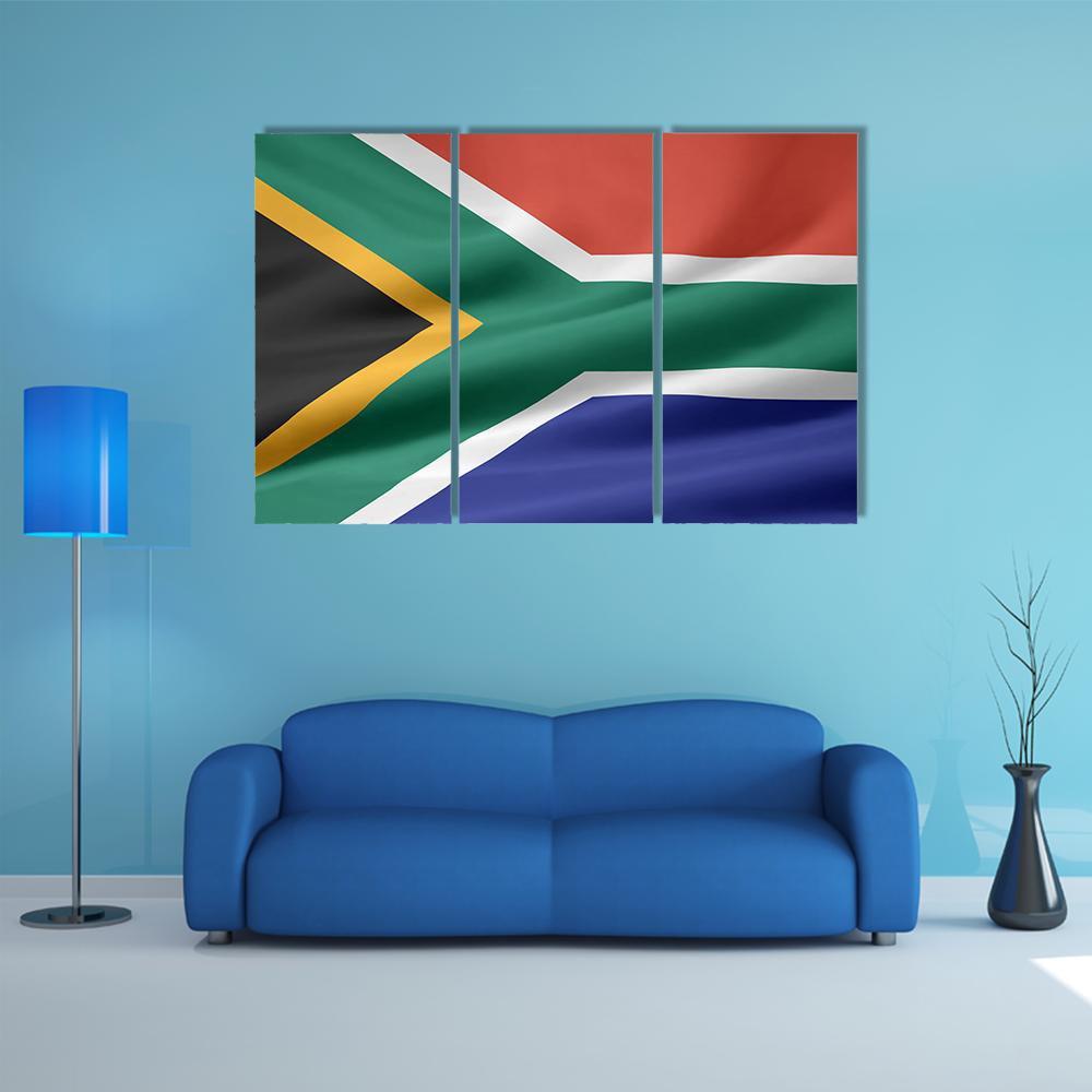 South Africa Flag Canvas Wall Art-3 Horizontal-Gallery Wrap-37" x 24"-Tiaracle