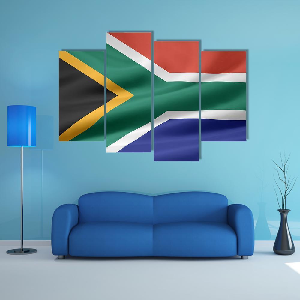 South Africa Flag Canvas Wall Art-4 Pop-Gallery Wrap-50" x 32"-Tiaracle