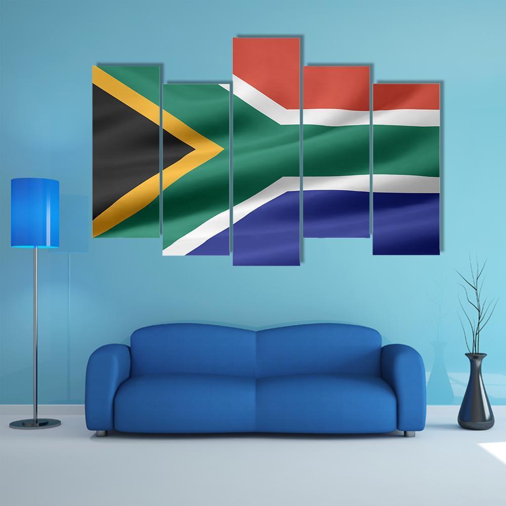 South Africa Flag Canvas Wall Art-5 Pop-Gallery Wrap-47" x 32"-Tiaracle