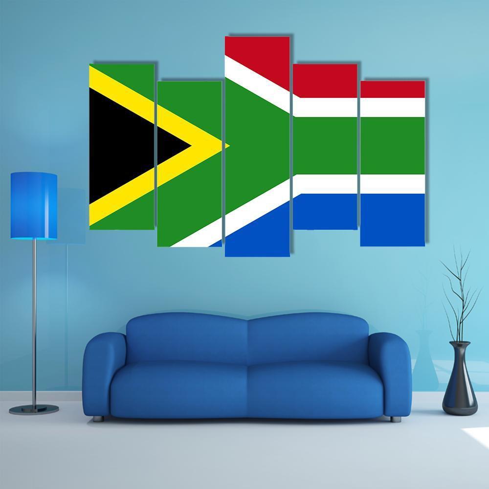 South-African Republic Flag Canvas Wall Art-5 Pop-Gallery Wrap-47" x 32"-Tiaracle