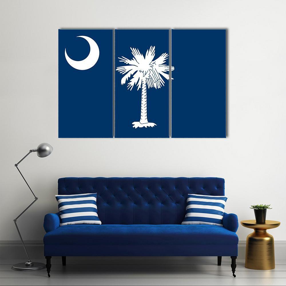 South Carolina State Flag Canvas Wall Art-3 Horizontal-Gallery Wrap-37" x 24"-Tiaracle