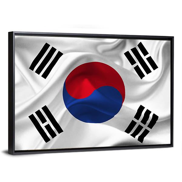 South Korea Waving Flag Canvas Wall Art-3 Horizontal-Gallery Wrap-25" x 16"-Tiaracle
