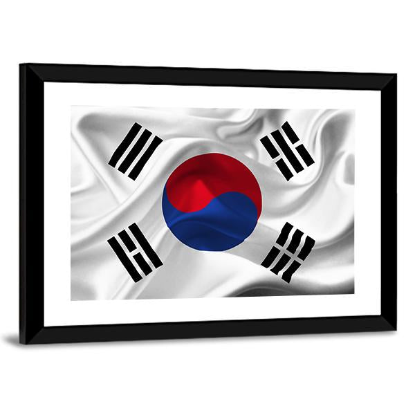 South Korea Waving Flag Canvas Wall Art-3 Horizontal-Gallery Wrap-25" x 16"-Tiaracle