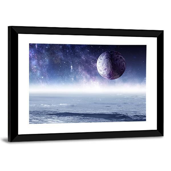Space Planets And Starry Sky Canvas Wall Art-3 Horizontal-Gallery Wrap-25" x 16"-Tiaracle