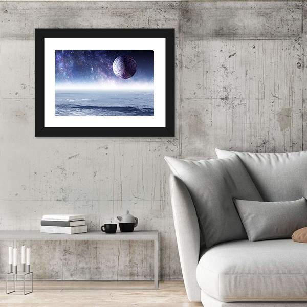 Space Planets And Starry Sky Canvas Wall Art-3 Horizontal-Gallery Wrap-25" x 16"-Tiaracle