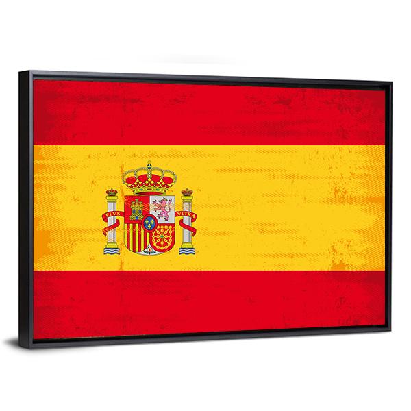 Spain Flag Canvas Wall Art-3 Horizontal-Gallery Wrap-25" x 16"-Tiaracle