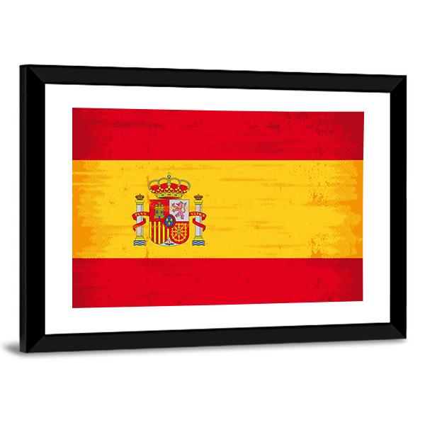 Spain Flag Canvas Wall Art-3 Horizontal-Gallery Wrap-25" x 16"-Tiaracle