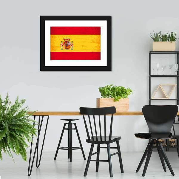 Spain Flag Canvas Wall Art-3 Horizontal-Gallery Wrap-25" x 16"-Tiaracle