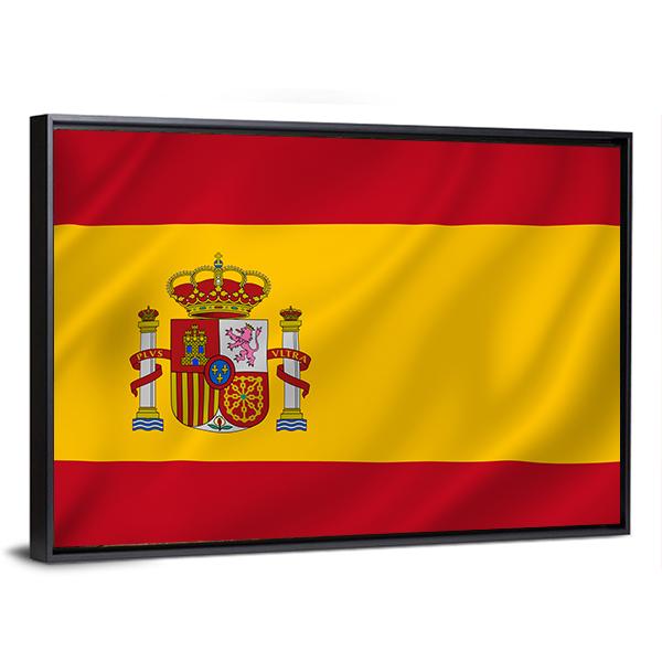 Spain National Flag Canvas Wall Art-3 Horizontal-Gallery Wrap-25" x 16"-Tiaracle
