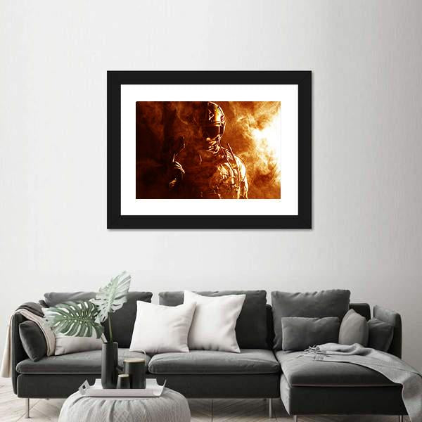 Special Forces Soldier In Smoke Canvas Wall Art-3 Horizontal-Gallery Wrap-25" x 16"-Tiaracle