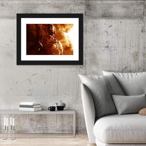 Special Forces Soldier In Smoke Canvas Wall Art-3 Horizontal-Gallery Wrap-25" x 16"-Tiaracle