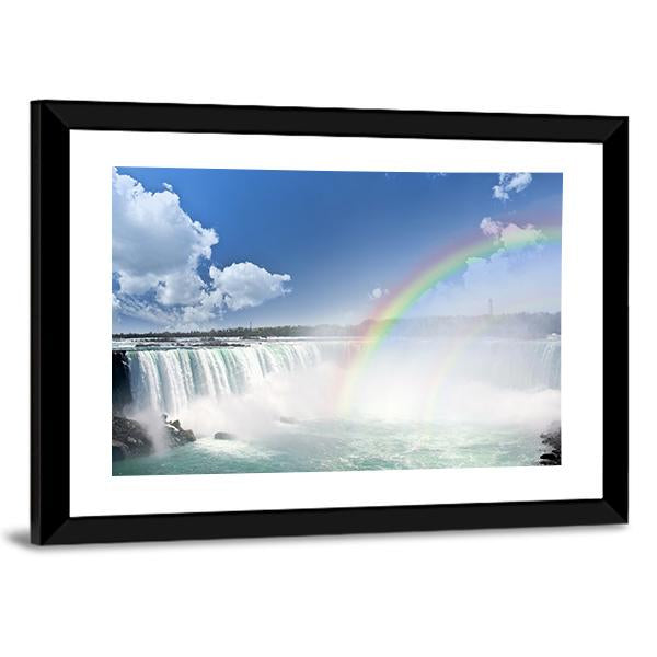 Spectacular Rainbows At Canadian Side Of Niagara Falls Canvas Wall Art-3 Horizontal-Gallery Wrap-25" x 16"-Tiaracle