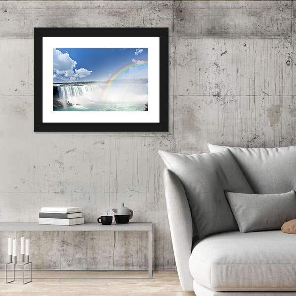 Spectacular Rainbows At Canadian Side Of Niagara Falls Canvas Wall Art-3 Horizontal-Gallery Wrap-25" x 16"-Tiaracle