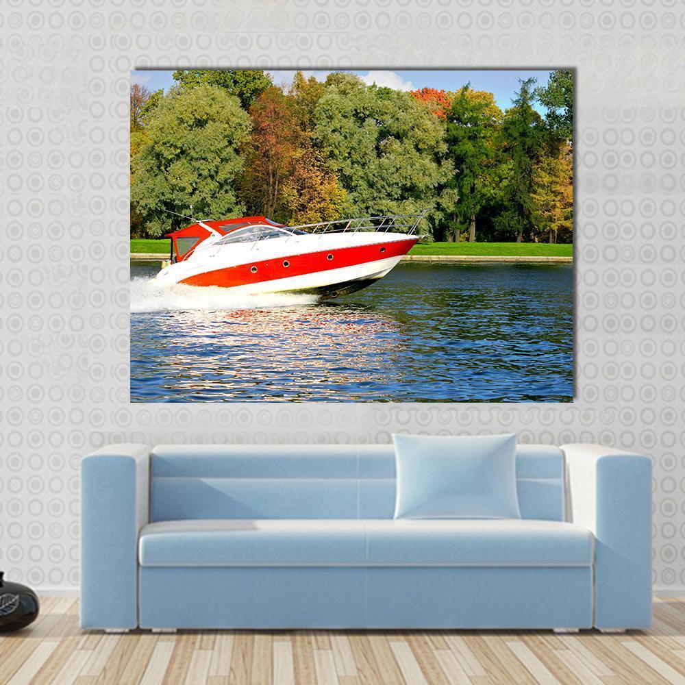 Speed Boat Fast And Furious Canvas Wall Art-1 Piece-Gallery Wrap-48" x 32"-Tiaracle