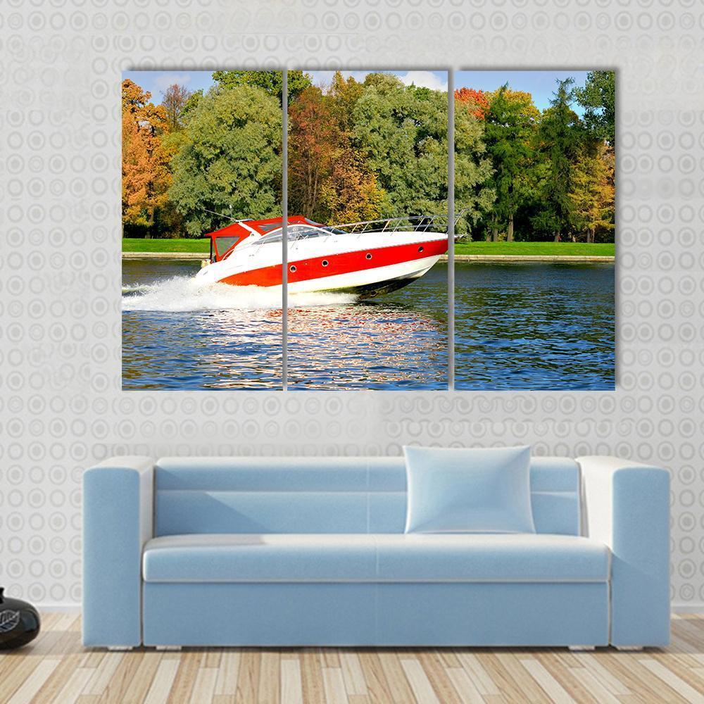 Speed Boat Fast And Furious Canvas Wall Art-3 Horizontal-Gallery Wrap-37" x 24"-Tiaracle