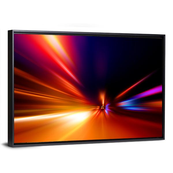 Speed Motion On Night Road Canvas Wall Art-3 Horizontal-Gallery Wrap-25" x 16"-Tiaracle