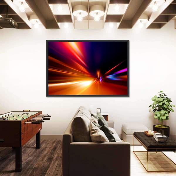 Speed Motion On Night Road Canvas Wall Art-3 Horizontal-Gallery Wrap-25" x 16"-Tiaracle