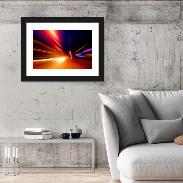 Speed Motion On Night Road Canvas Wall Art-3 Horizontal-Gallery Wrap-25" x 16"-Tiaracle