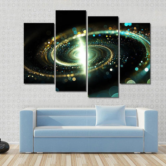 Spiral Galaxy Representation Via Lights Canvas Wall Art-4 Pop-Gallery Wrap-50" x 32"-Tiaracle